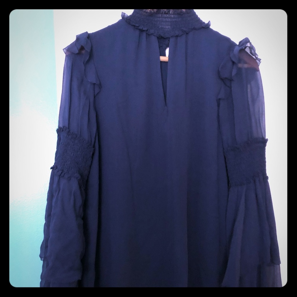 Navy Parker Bluse